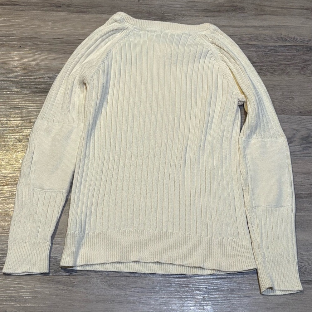 Lauren Ralph Lauren Jeans Co. Cotton Ribbed knit sweater Sz M Zip neckline - Picture 4 of 7
